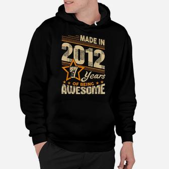 Vintage Made In 2012 7Th Birthday Gift 7 Years Old Awesome Hoodie | Crazezy UK