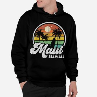 Vintage Maui Hawaii Hawaiian Beach Surfing 70'S Surf Gift Hoodie | Crazezy UK