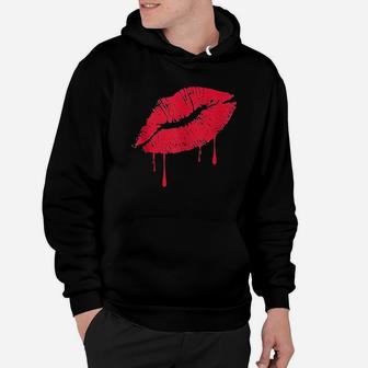 Vintage Red Lipstick Kiss Hot 80S Drip Lips Hoodie | Crazezy CA