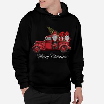 Vintage Red Truck With Three Gnomes Merry Christmas Gifts Hoodie | Crazezy CA