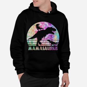 Vintage Retro 2 Kids Mamasaurus Sunset Funny Gift For Mother Hoodie | Crazezy AU