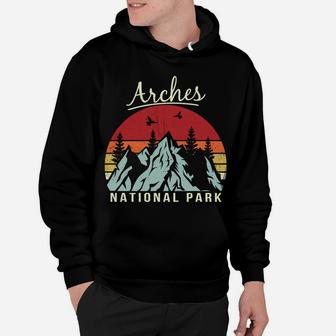 Vintage Retro Hiking Camping Arches National Park Hoodie | Crazezy UK