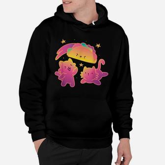 Vintage Retro Tacos And Cats In Sky Taco Cat Lovers Gifts Hoodie | Crazezy