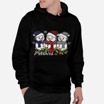 Vintage Snowman Snowmen Buffalo Plaid Christmas Snowflakes Sweatshirt Hoodie | Crazezy CA