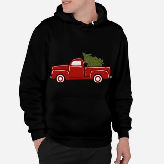 Vintage Wagon Christmas Tree Red Retro Farmer Truck Vacation Hoodie | Crazezy CA
