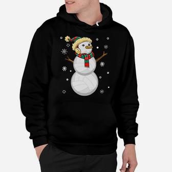 Volleyball Snowman Christmas Gift Tee Xmas Snowmie Santa Tee Hoodie | Crazezy