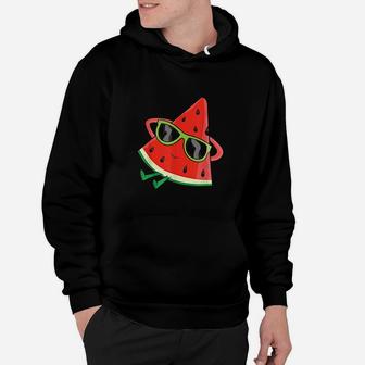 Watermelon Summer Melon With Sunglasses Funny Watermelon Hoodie | Crazezy CA