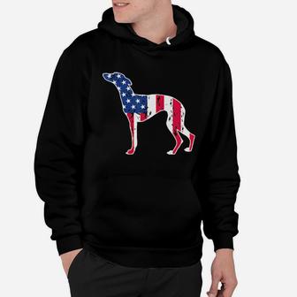 Whippet Dog Lovers American Flag 4Th Of July Gift Hoodie - Monsterry