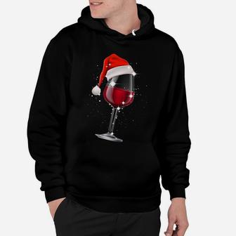 Wine Glasses Santa Hat Christmas Cann't Be Fun Without Wine Sweatshirt Hoodie | Crazezy