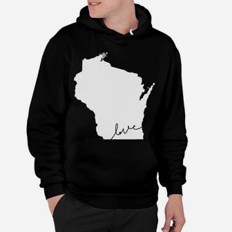 Wisconsin Love Heart Home State Midwest Wisco Vintage Retro Hoodie | Crazezy