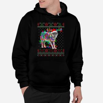 Wolf Animal Ugly Sweater Christmas Puppy Animal Lover Hoodie | Crazezy