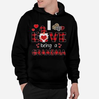 Women I Love Being A Grandma Gnome Plaid Valentines Day Gift Hoodie | Crazezy AU