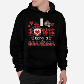 Women I Love Being A Grandma Gnome Plaid Valentines Day Hoodie - Monsterry