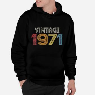 Womens 1971 Vintage Born Made 1971 Retro 1971 Gift For Men Women Hoodie | Crazezy