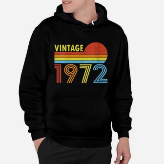 Womens 1972 Vintage 1972 Sunset Gift For Men Women Born Made 1972 Hoodie | Crazezy