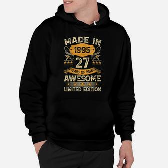 Womens 27 Year Old Vintage Made In 1995 Gift 27Th Birthday Party Hoodie | Crazezy