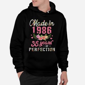 Womens 35Th Birthday Gift Made In 1986, 35 Years Of Perfection Hoodie | Crazezy