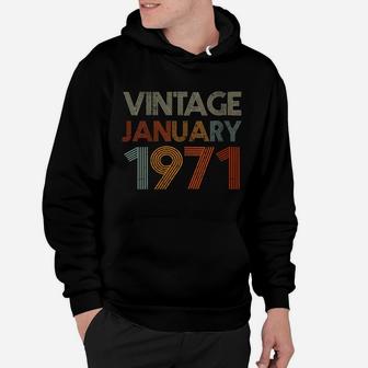 Womens 50 Years Old Retro Birthday Gift Vintage January 1971 Hoodie | Crazezy