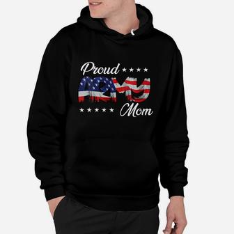 Womens American Flag Bold Proud Army Mom Hoodie | Crazezy