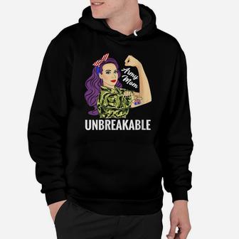 Womens Army Mom Unbreakable Shirts For Strong Women Military Gift Hoodie | Crazezy
