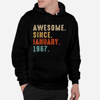 Womens Awesome Since January 1967 55Th Birthday Gift 55 Year Old Hoodie | Crazezy