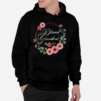Womens Blessed Grandma Floral Grandma Mother's Day Gift Hoodie | Crazezy