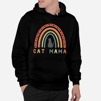 Womens Cat Mama Rainbow Shirt Cat Mom Cat Lovers Hoodie | Crazezy CA