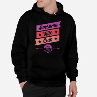 Womens Funny Anniversary Awesome Wife Club Since 2008 Hoodie | Crazezy DE