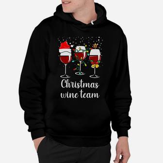 Womens Glass Wine Drinking Gift Funny Holiday Christmas Wine Team Hoodie | Crazezy UK