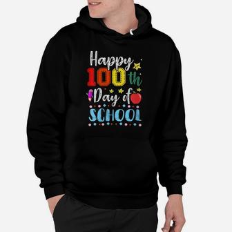 Womens Happy 100Th Day Of School Colorful Teacher And Student Hoodie | Crazezy AU