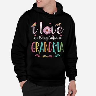 Womens I Love Being Called Grandma Daisy Flower For Mimi Nana Lover Hoodie | Crazezy UK