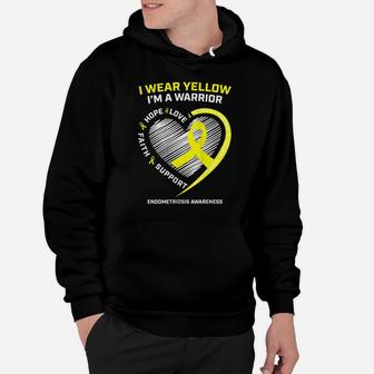 Womens I Wear Yellow Endo Warrior Endometriosis Awareness Warrior Hoodie | Crazezy DE