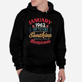 Womens January Girls 1962 Birthday Gift 59 Years Old Made In 1962 Hoodie | Crazezy AU