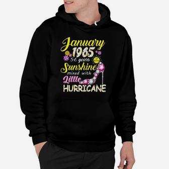 Womens January Girls 1965 Birthday Gift 56 Years Old Made In 1965 Hoodie | Crazezy