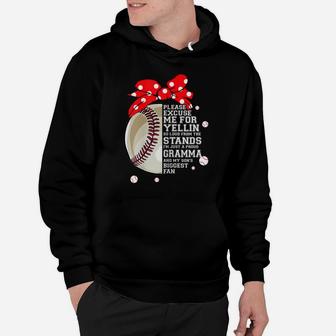 Womens Just Proud Gramma And My Son Biggest Fan Baseball Mom Hoodie | Crazezy