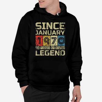 Womens Legend Since January 1970 Funny 50 Years Old Birthday Gift Hoodie | Crazezy DE