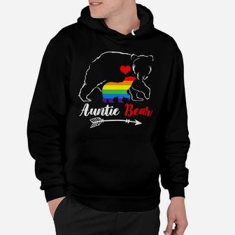Womens Lgbt Auntie Bear Aunt Gay Pride Proud Mom Mother's Day Hoodie | Crazezy
