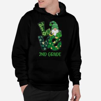 Womens Love Gnome 2Nd Grade St Patricks Day Teacher Or Student Hoodie | Crazezy
