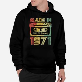 Womens Made In 1971 Best Of January Vintage 70S Birthday Party Gift Hoodie | Crazezy