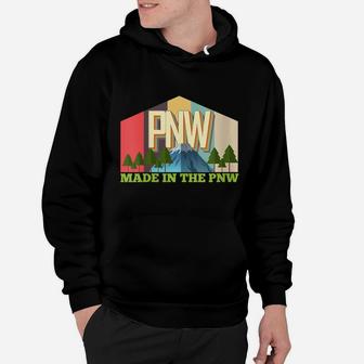Womens Made In The Pnw Retro Vintage Pacific Northwest Design Hoodie | Crazezy