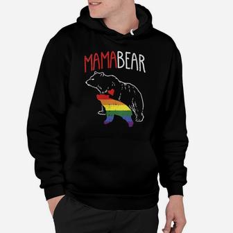 Womens Mama Bear Lgbt-Q Cute Rainbow Mothers Day Gay Pride Mom Gift Hoodie | Crazezy