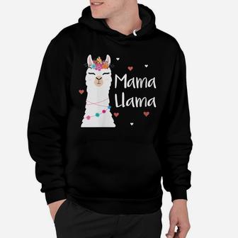 Womens Mama Llama Cute Llamas Mom Womens Mothers Day Gift Hoodie | Crazezy UK