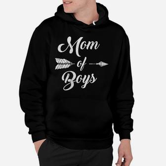 Womens Mom Of Boys Mommy And Son Funny Proud Mother Mama Hoodie | Crazezy