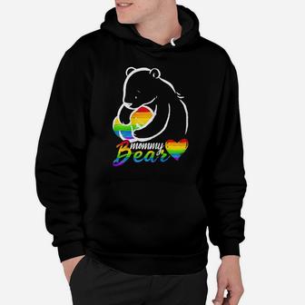 Womens Mommy Bear Rainbow Flag Gay Pride Proud Mom Lgbt Tshirt Gift Hoodie | Crazezy