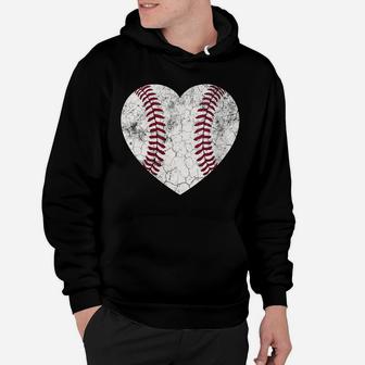 Womens Mother's Day Gift Distressed Heart Baseball Heart Mom Mama Hoodie | Crazezy DE