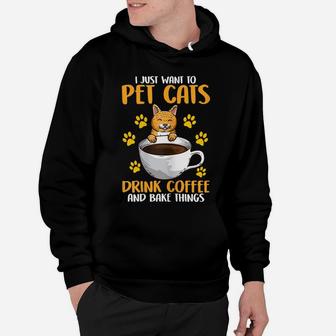 Womens Pet Cats - Coffee Drinker Cat Lover Baking Gifts Hoodie | Crazezy AU
