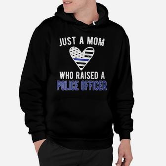 Womens Police Officer Mom | Proud Police Mom Cop Mother Blue Line Hoodie | Crazezy DE