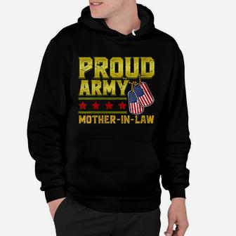 Womens Proud Army Mother In Law Us Flag Military Mom Family Hoodie | Crazezy AU