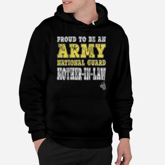 Womens Proud Army National Guard Mother-In-Law Military Mom-In-Law Raglan Baseball Tee Hoodie | Crazezy