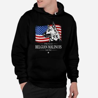 Womens Proud Belgian Malinois Mom American Flag Patriotic Dog Hoodie | Crazezy UK